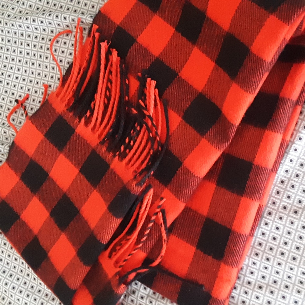 Red and Black Plaid Scarf